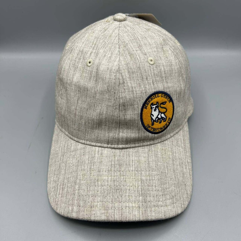 Merrill Lynch Investments Hat Men Gray The Game Strap Back Cap New